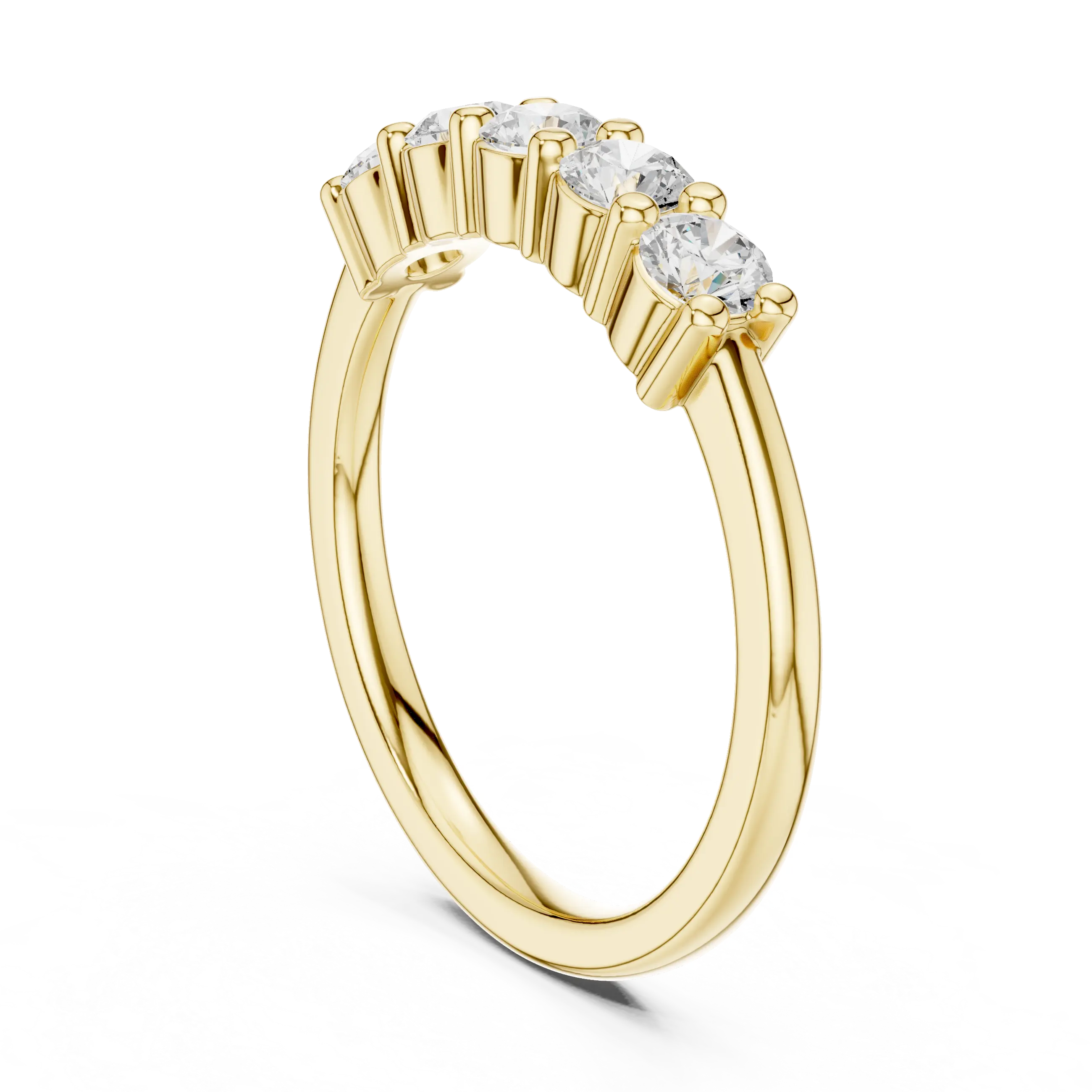 0.55 CTW Round Cut Moissanite Five-Stone Anniversary Ring in 14K White Gold