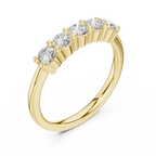0.55 CTW Round Cut Moissanite Five-Stone Anniversary Ring in 14K White Gold