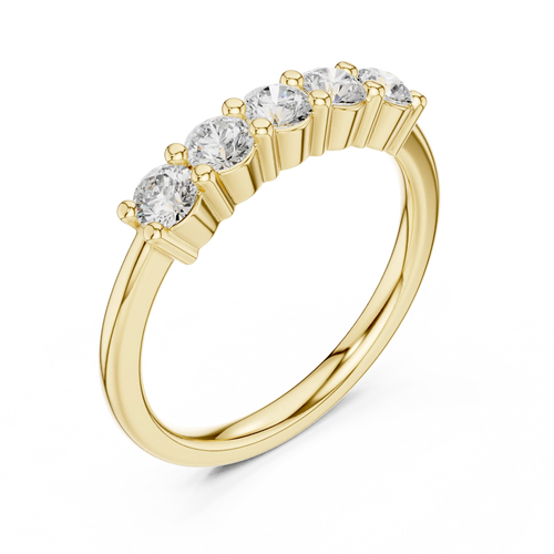 0.55 CTW Round Cut Moissanite Five-Stone Anniversary Ring in 14K White Gold