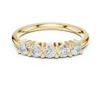 0.55 CTW Round Cut Moissanite Five-Stone Anniversary Ring in 14K White Gold