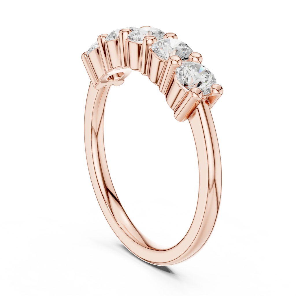 Five-Stone Moissanite Diamond Anniversary Band in 10k Yellow Gold