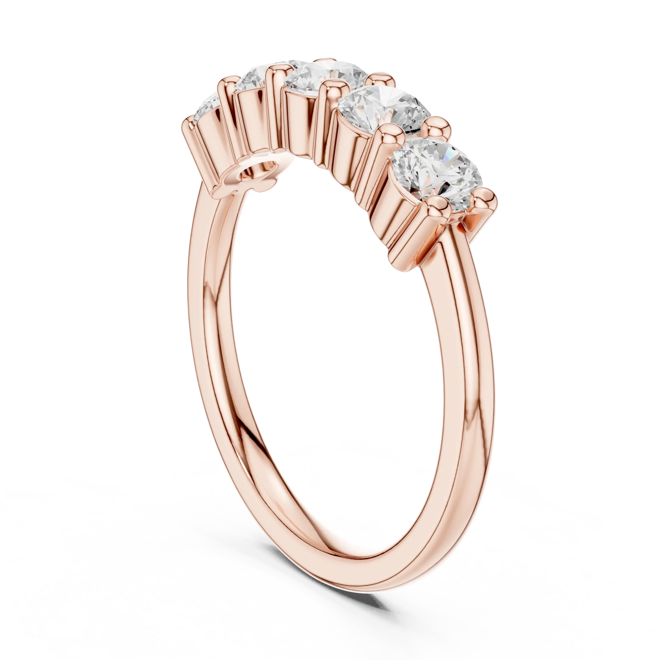Five-Stone Moissanite Diamond Anniversary Band in 10k Yellow Gold