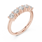 Five-Stone Moissanite Diamond Anniversary Band in 10k Yellow Gold