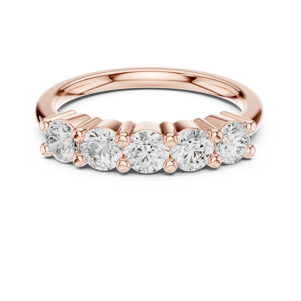 Five-Stone Moissanite Diamond Anniversary Band in 10k Yellow Gold