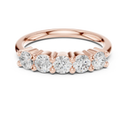 Five-Stone Moissanite Diamond Anniversary Band in 10k Yellow Gold