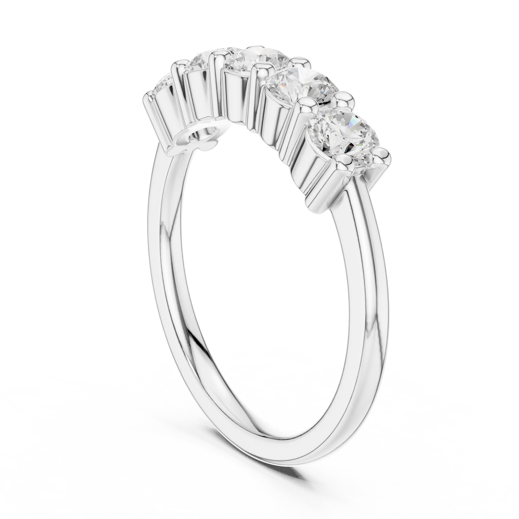 Five-Stone Moissanite Diamond Anniversary Band in 10k Yellow Gold