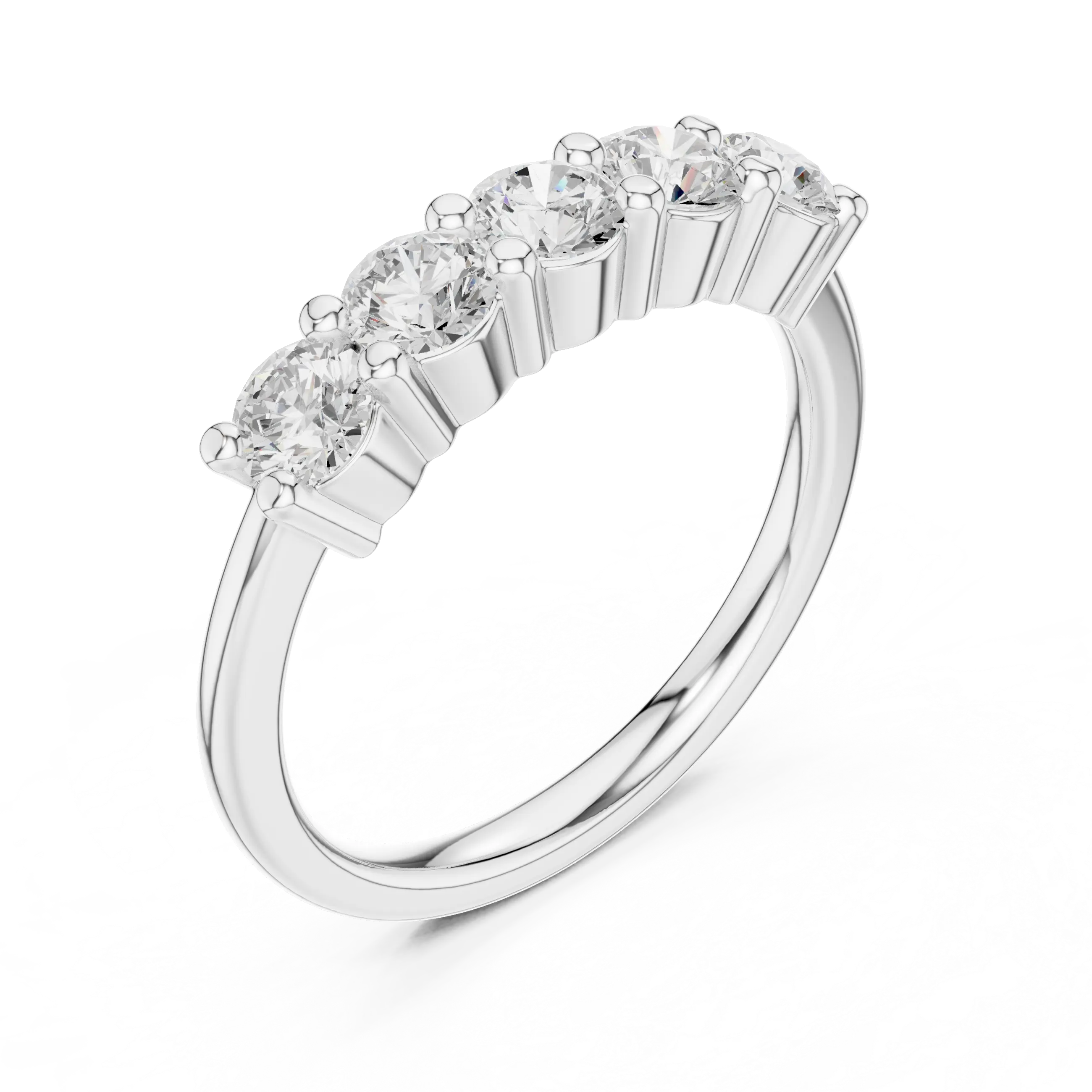 Five-Stone Moissanite Diamond Anniversary Band in 10k Yellow Gold