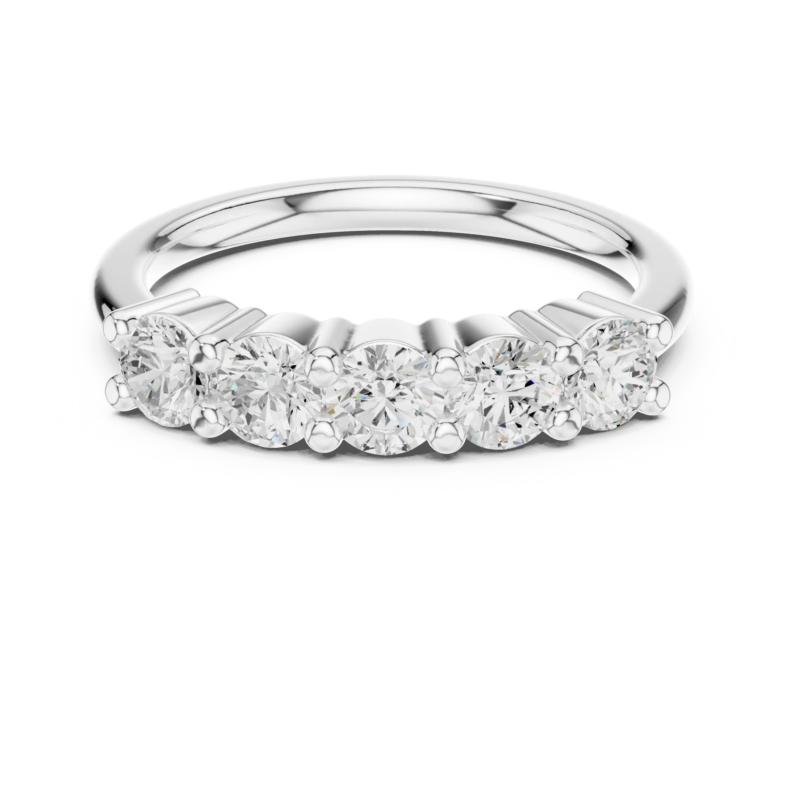 Five-Stone Moissanite Diamond Anniversary Band in 10k Yellow Gold