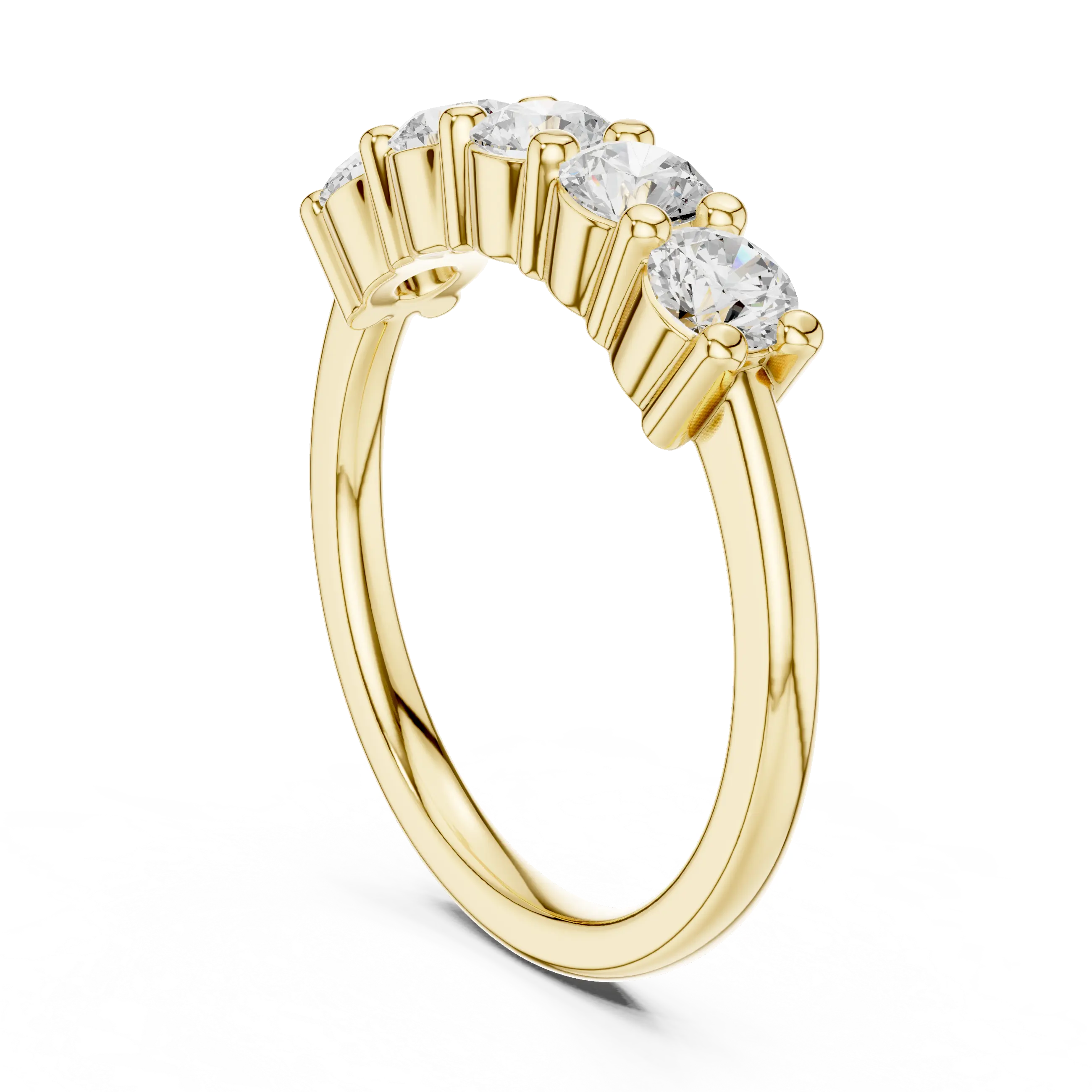 Five-Stone Moissanite Diamond Anniversary Band in 10k Yellow Gold