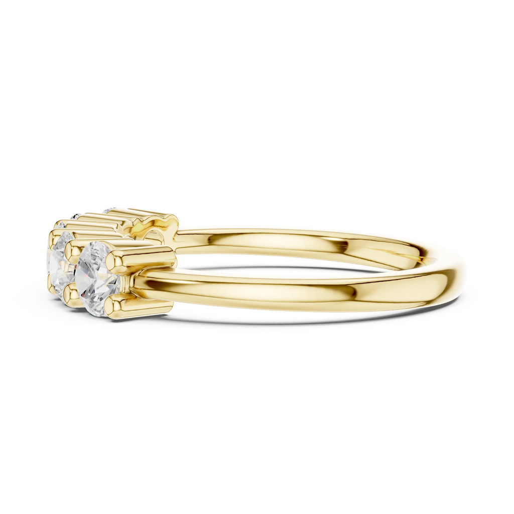 Five-Stone Moissanite Diamond Anniversary Band in 10k Yellow Gold