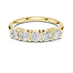 Five-Stone Moissanite Diamond Anniversary Band in 10k Yellow Gold
