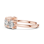 Five Stone Diamond Ring in White Gold, Round Cut Half Eternity Band