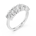 Five Stone Diamond Ring in White Gold, Round Cut Half Eternity Band