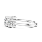 Five Stone Diamond Ring in White Gold, Round Cut Half Eternity Band