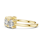 Five Stone Diamond Ring in White Gold, Round Cut Half Eternity Band