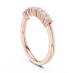 Seven Stone Diamond Ring in White Gold, Round Cut Half Eternity Band