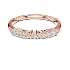 Seven Stone Diamond Ring in White Gold, Round Cut Half Eternity Band