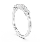 Seven Stone Diamond Ring in White Gold, Round Cut Half Eternity Band