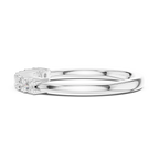 Seven Stone Diamond Ring in White Gold, Round Cut Half Eternity Band