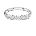 Seven Stone Diamond Ring in White Gold, Round Cut Half Eternity Band