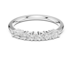 Seven Stone Diamond Ring in White Gold, Round Cut Half Eternity Band