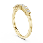 Seven Stone Diamond Ring in White Gold, Round Cut Half Eternity Band