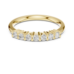 Seven Stone Diamond Ring in White Gold, Round Cut Half Eternity Band
