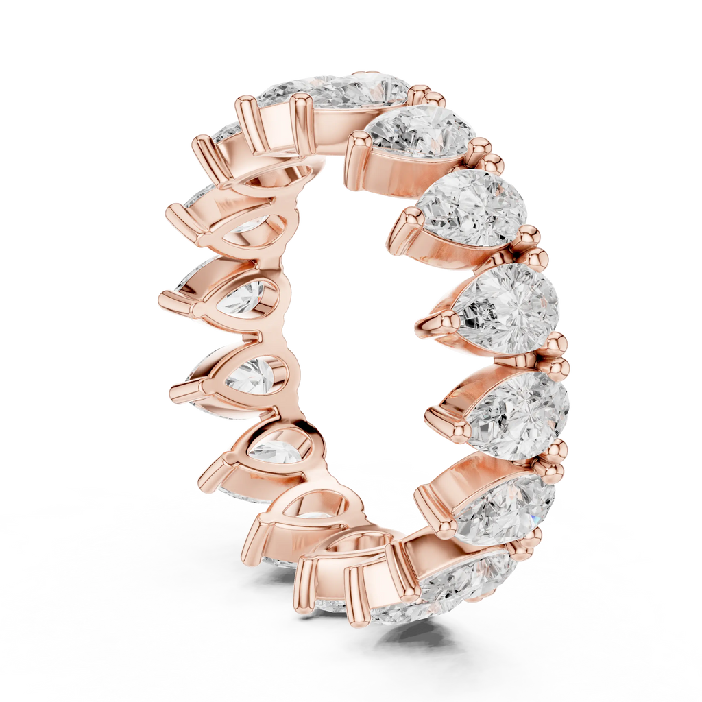 Pear Shape Diamond Ring in White Gold, Teardrop  Eternity Ring