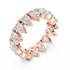 Pear Shape Diamond Ring in White Gold, Teardrop  Eternity Ring