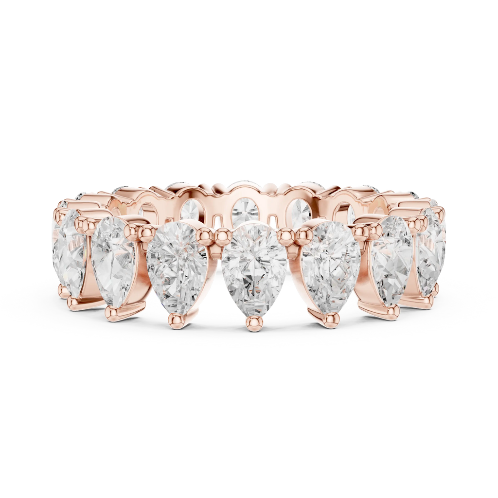Pear Shape Diamond Ring in White Gold, Teardrop  Eternity Ring