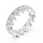 Pear Shape Diamond Ring in White Gold, Teardrop  Eternity Ring