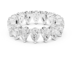 Pear Shape Diamond Ring in White Gold, Teardrop  Eternity Ring