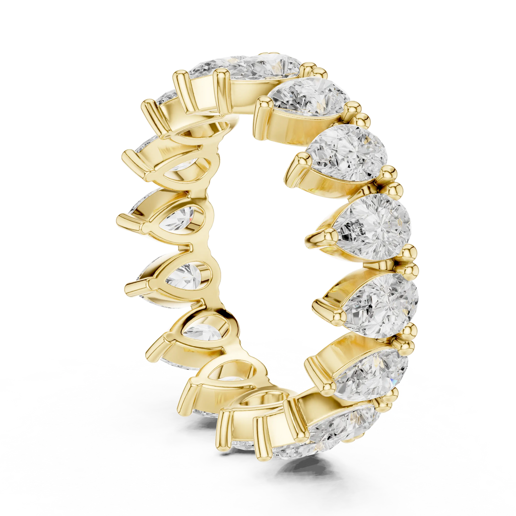 Pear Shape Diamond Ring in White Gold, Teardrop  Eternity Ring