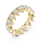 Pear Shape Diamond Ring in White Gold, Teardrop  Eternity Ring