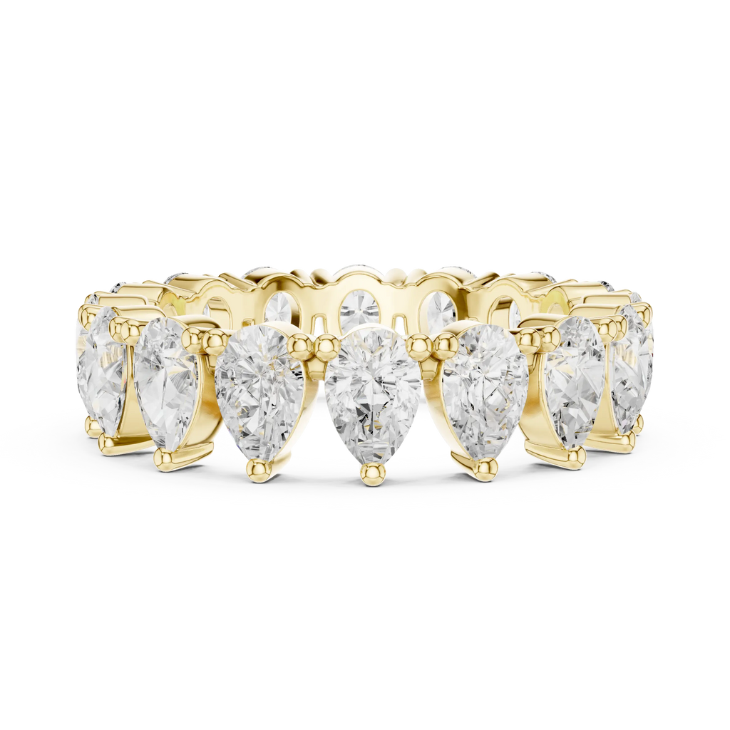 Pear Shape Diamond Ring in White Gold, Teardrop  Eternity Ring