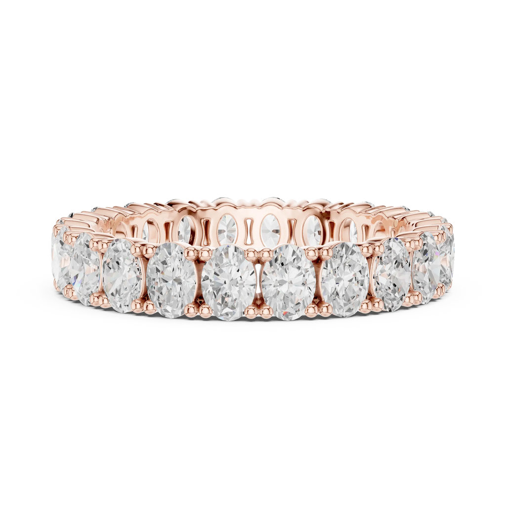 Oval Cut Moissanite Full Eternity Band in 14K Rose Gold
