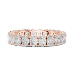 Oval Cut Moissanite Full Eternity Band in 14K Rose Gold