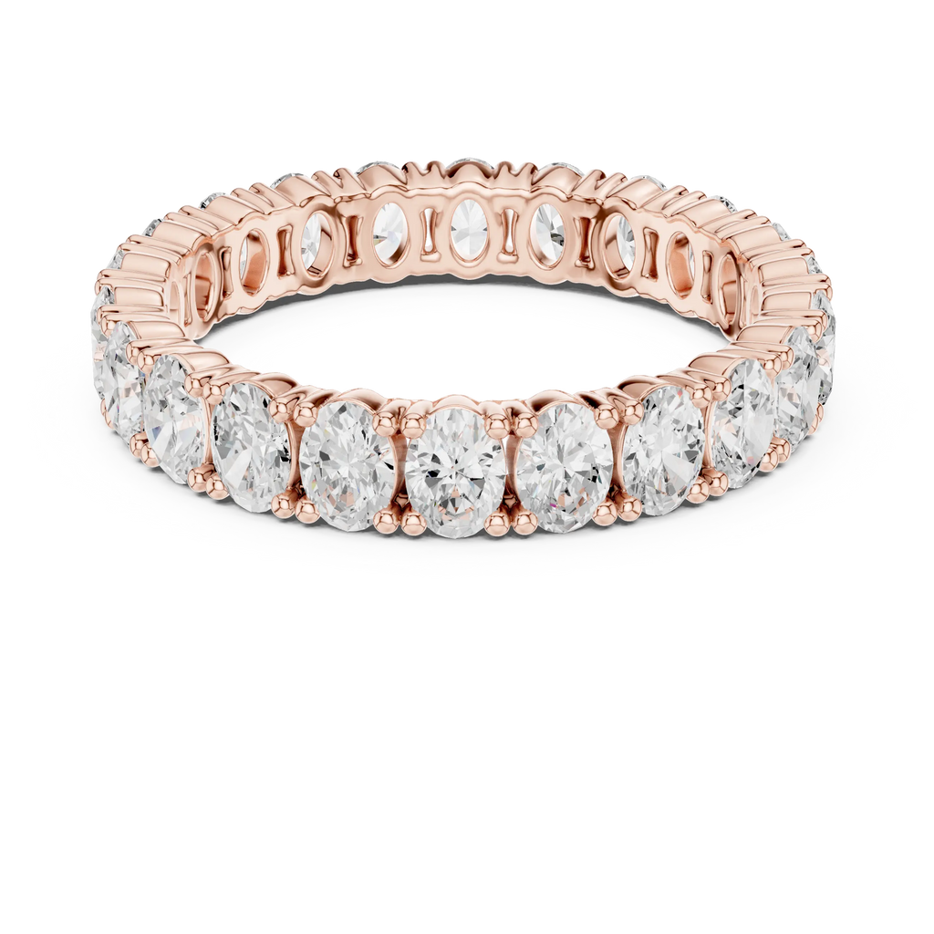 Oval Cut Moissanite Full Eternity Band in 14K Rose Gold