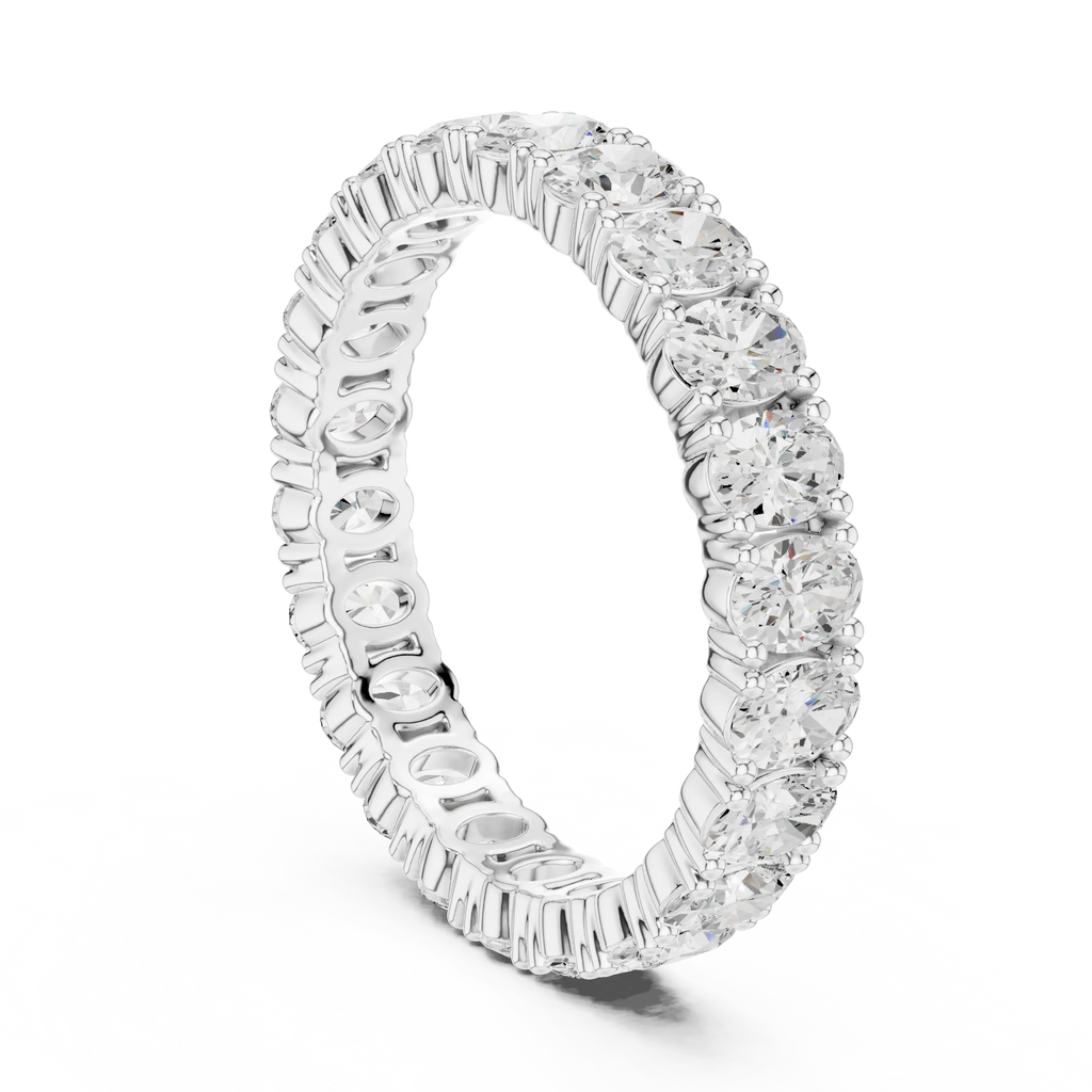 Oval Cut Moissanite Full Eternity Band in 14K Rose Gold