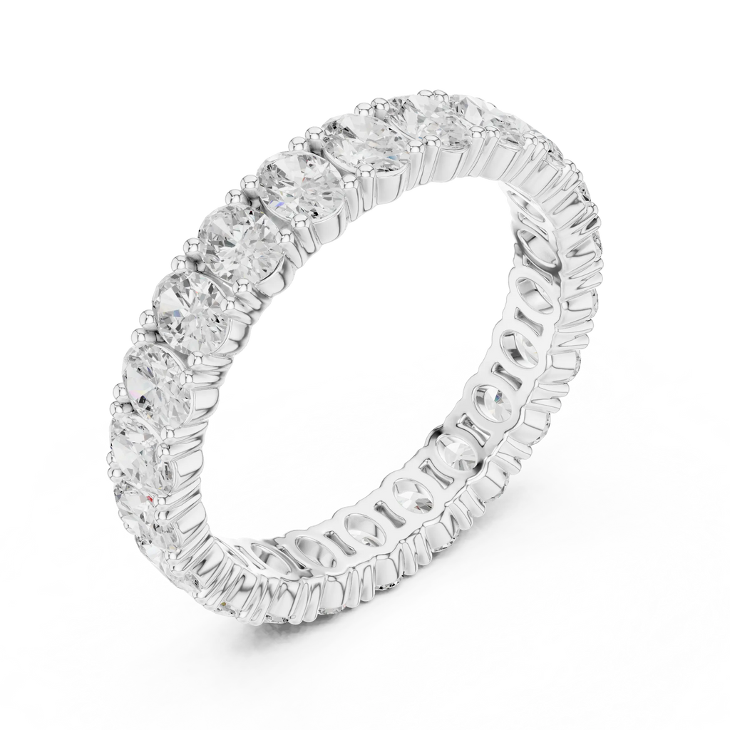 Oval Cut Moissanite Full Eternity Band in 14K Rose Gold