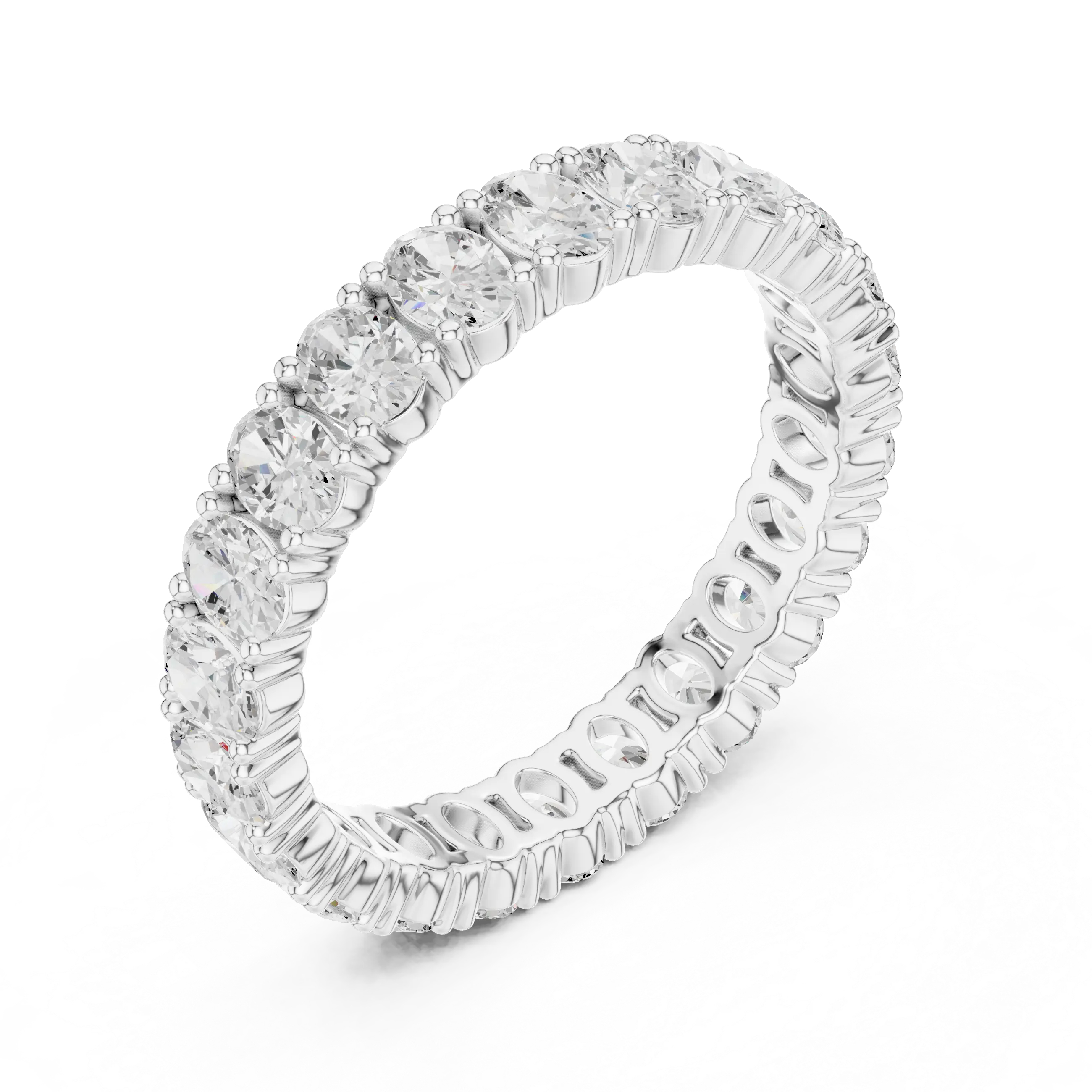 Oval Cut Moissanite Full Eternity Band in 14K Rose Gold