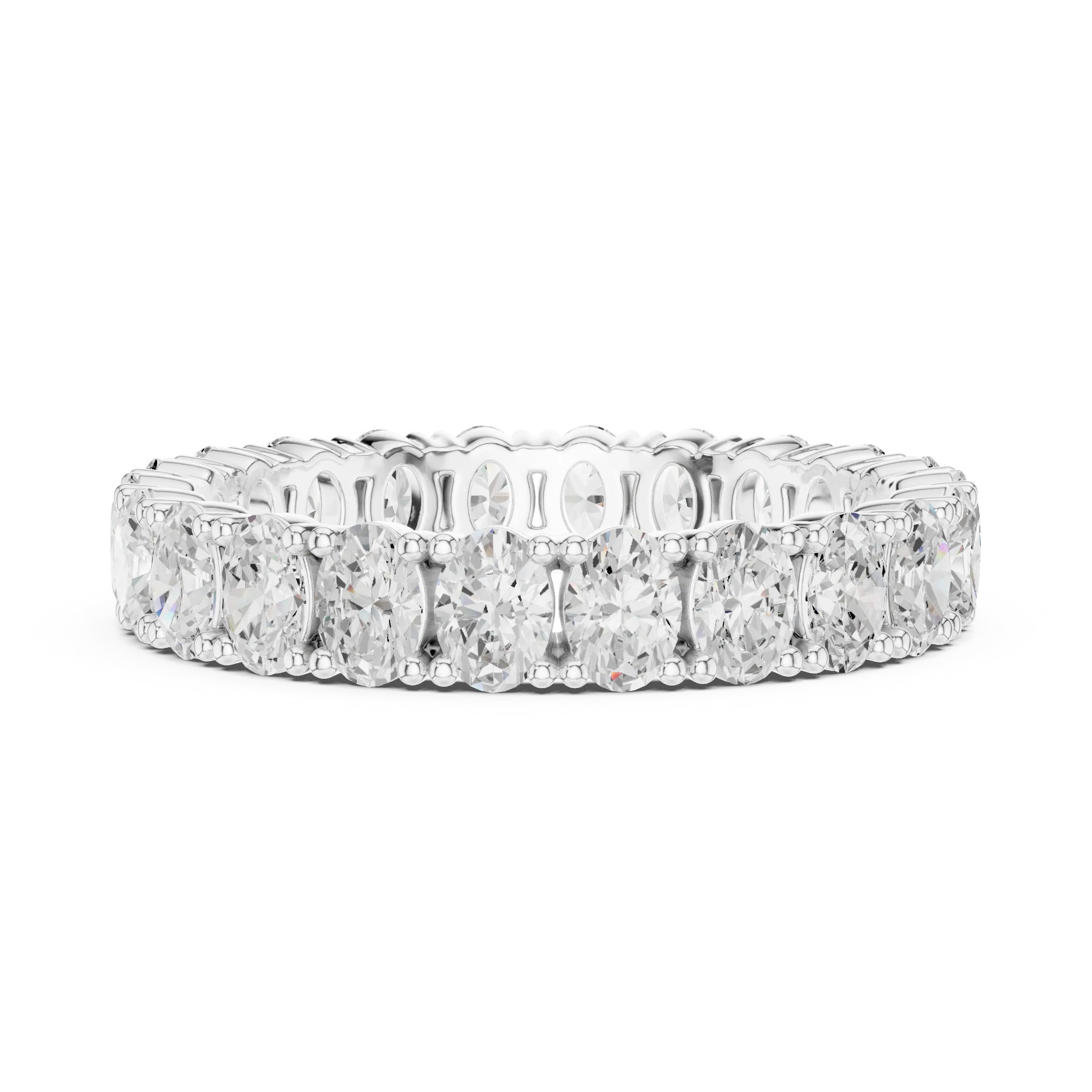 Oval Cut Moissanite Full Eternity Band in 14K Rose Gold