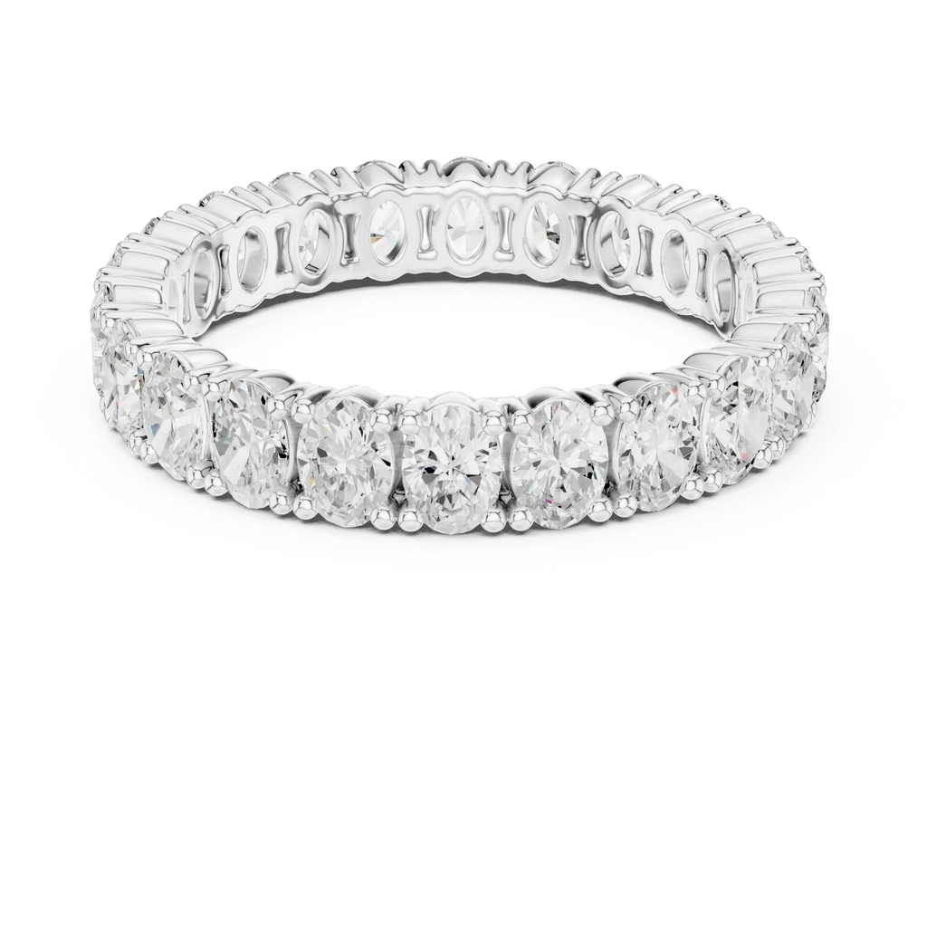Oval Cut Moissanite Full Eternity Band in 14K Rose Gold