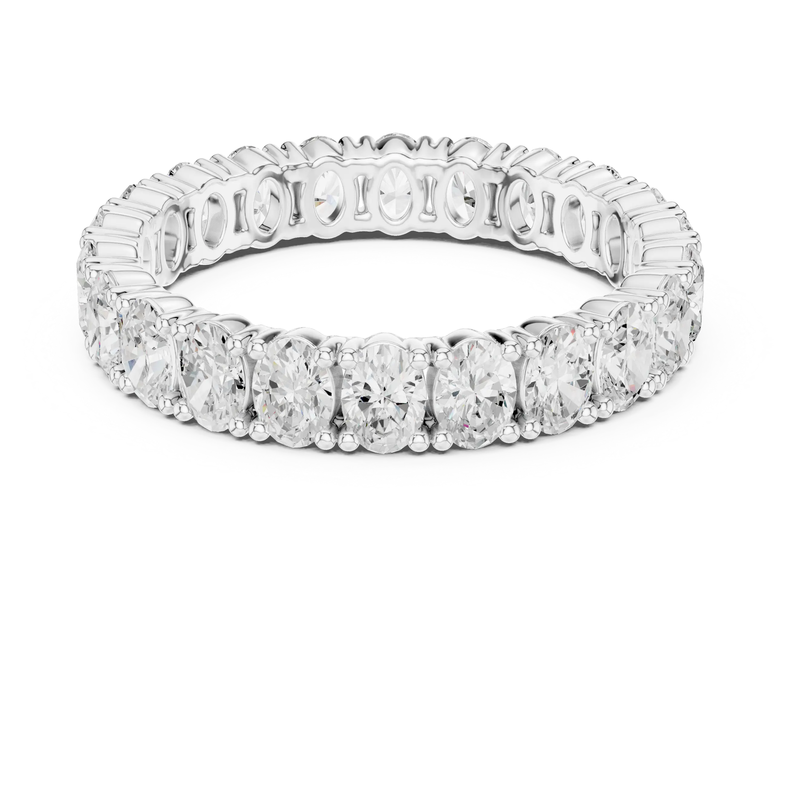 Oval Cut Moissanite Full Eternity Band in 14K Rose Gold