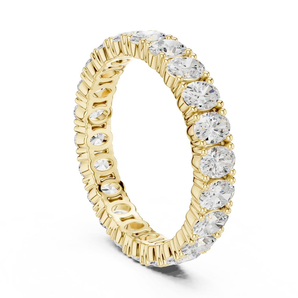 Oval Cut Moissanite Full Eternity Band in 14K Rose Gold
