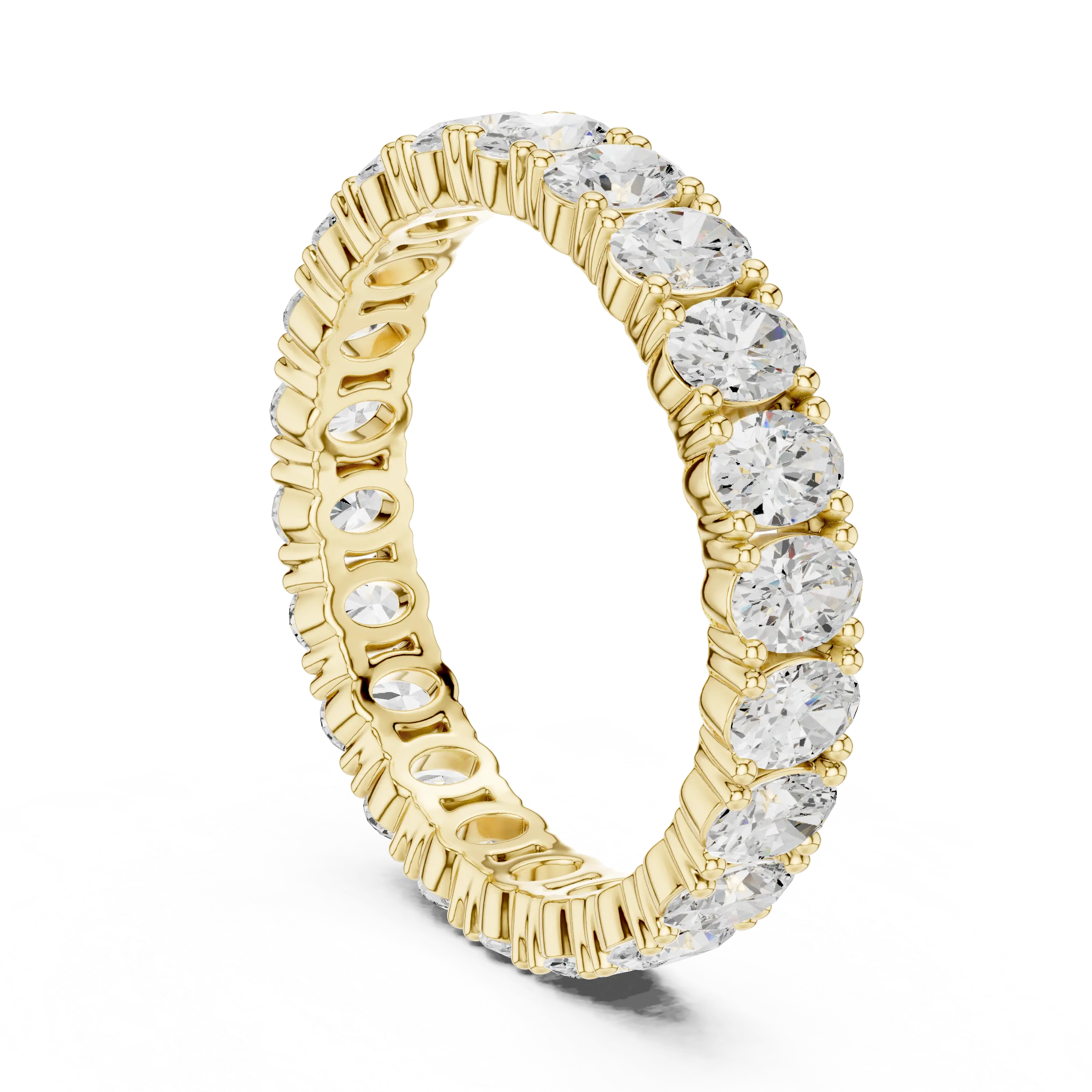 Oval Cut Moissanite Full Eternity Band in 14K Rose Gold