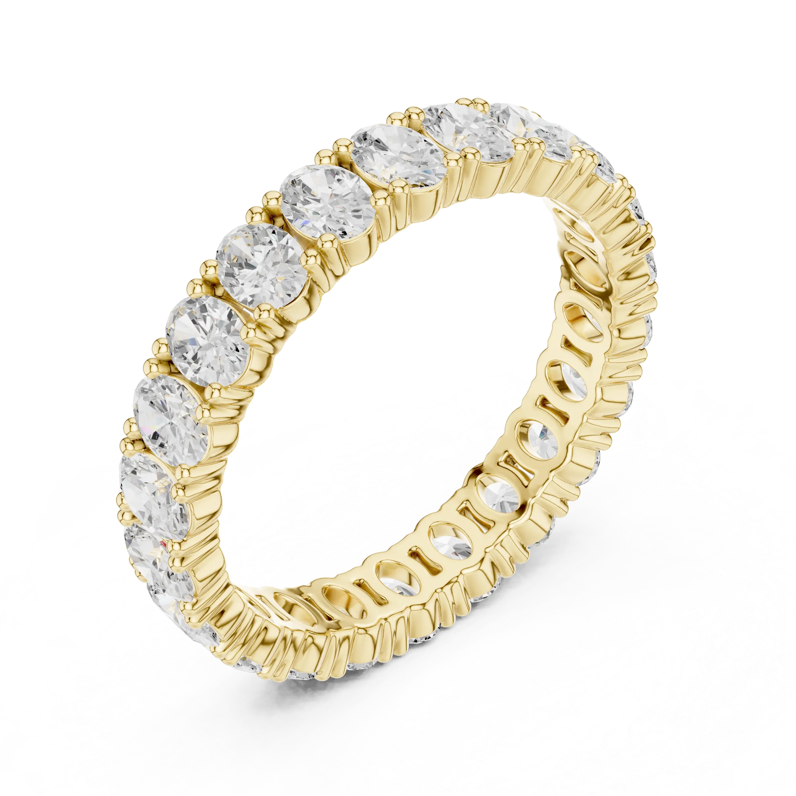 Oval Cut Moissanite Full Eternity Band in 14K Rose Gold