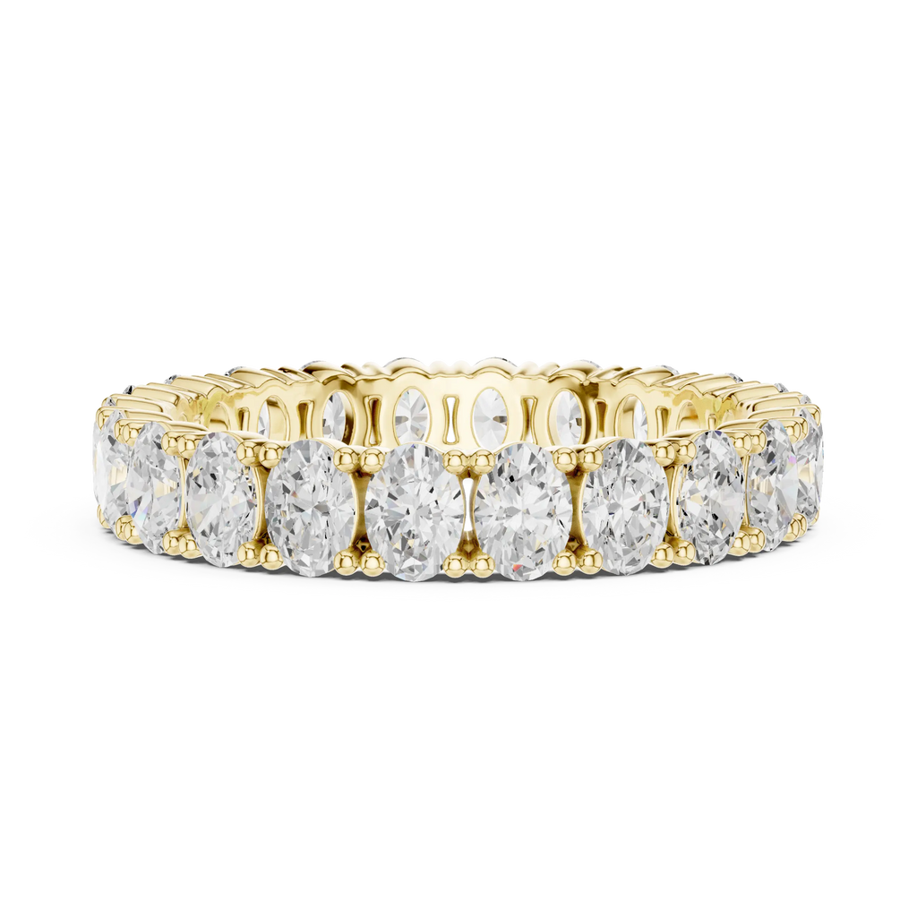 Oval Cut Moissanite Full Eternity Band in 14K Rose Gold
