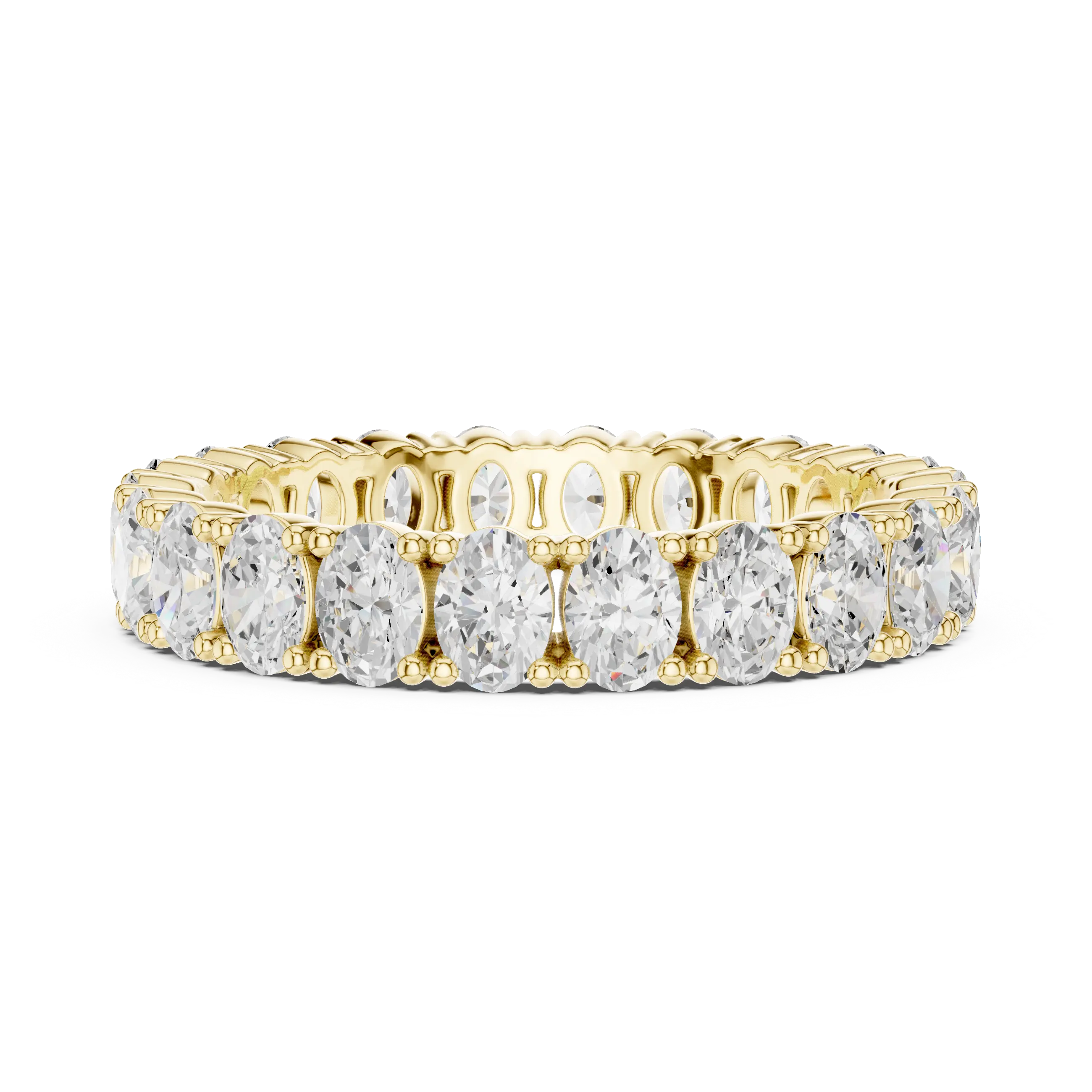 Oval Cut Moissanite Full Eternity Band in 14K Rose Gold