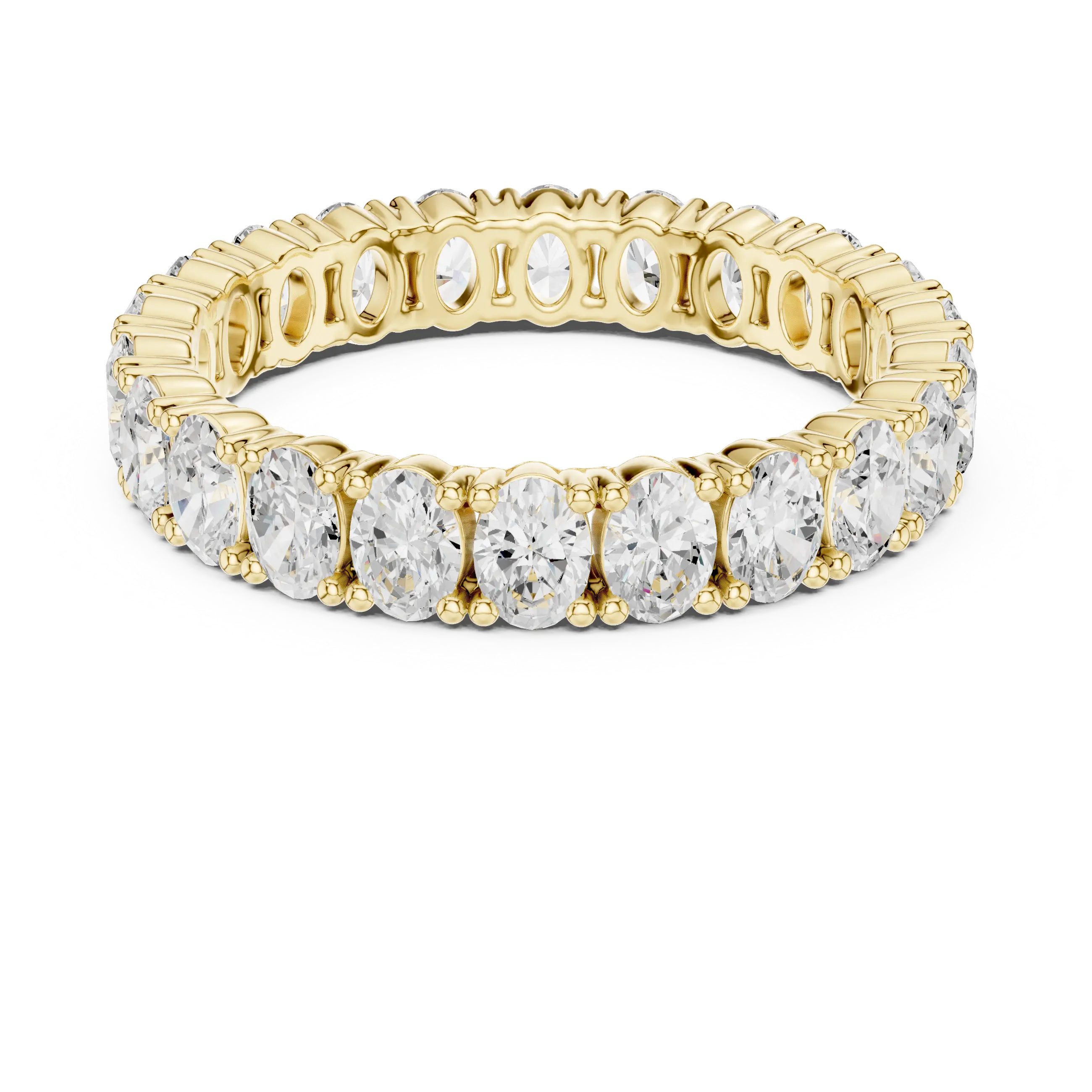 Oval Cut Moissanite Full Eternity Band in 14K Rose Gold